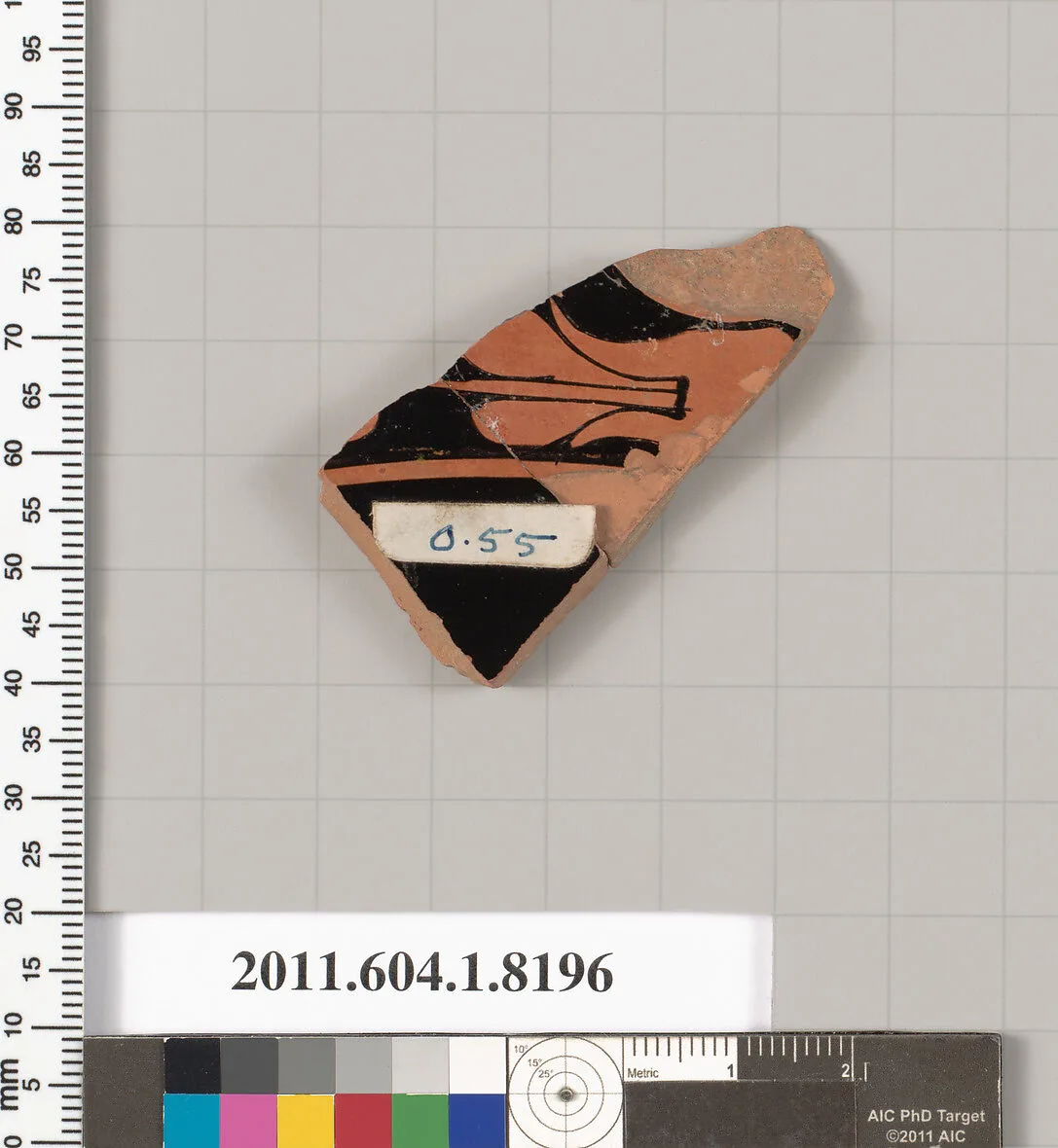 Terracotta fragment of a kylix (drinking cup) — Oltos