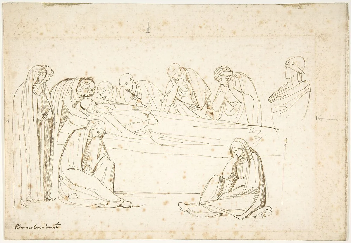 Mourning Figures: possibly a copy after a fresco by Cimabue — George Romney|Giovanni Cimabue