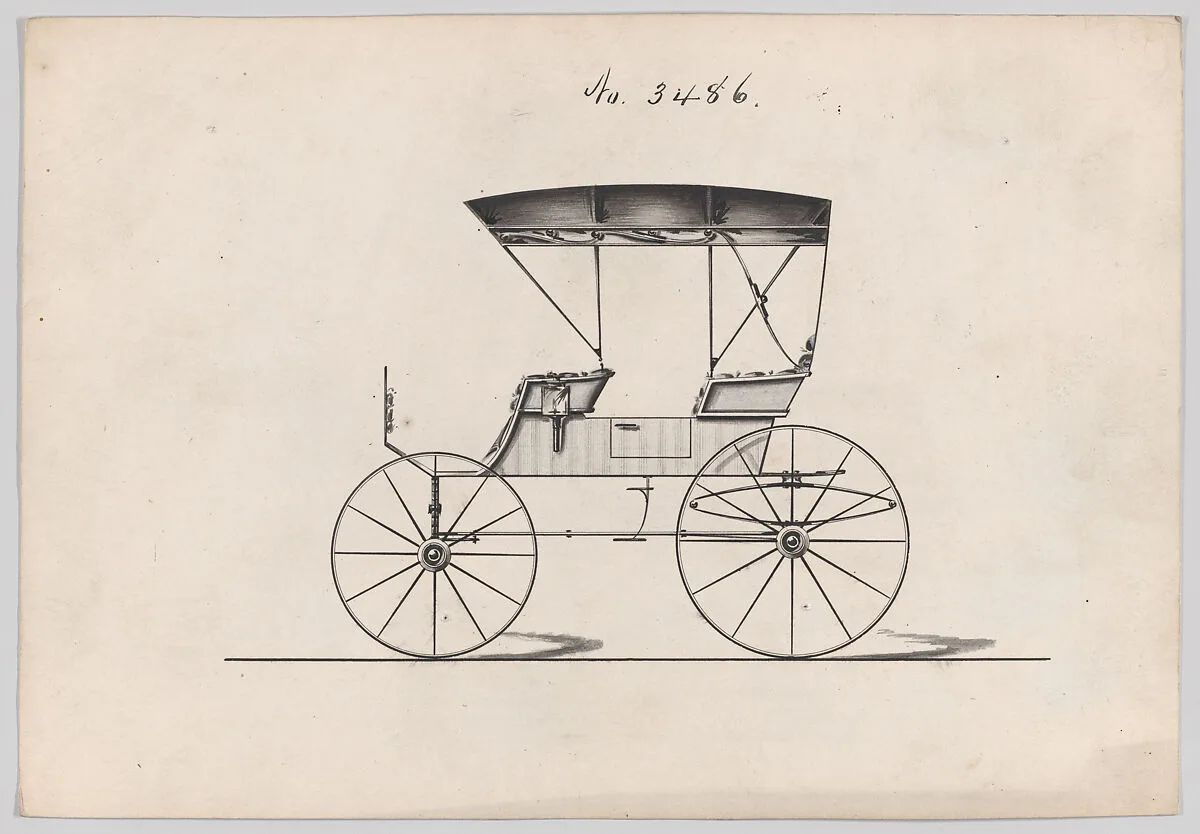 Design for Extension Top Park Phaeton, no. 3486 — Brewster & Co.
