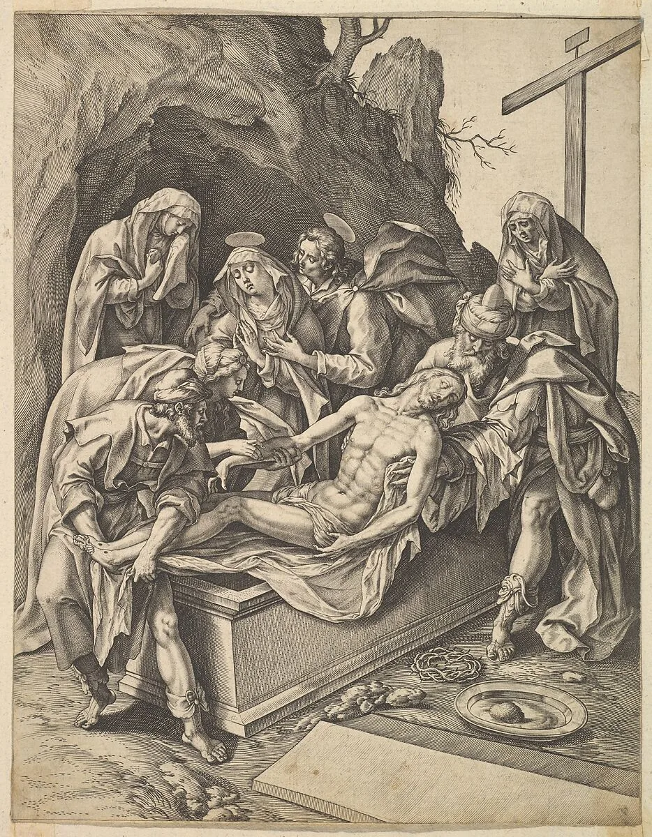 The Entombment — Hieronymus (Jerome) Wierix|Maerten de Vos