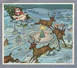 Christmas Card (Santa Claus and Reindeer) — Anonymous, American, 20th century