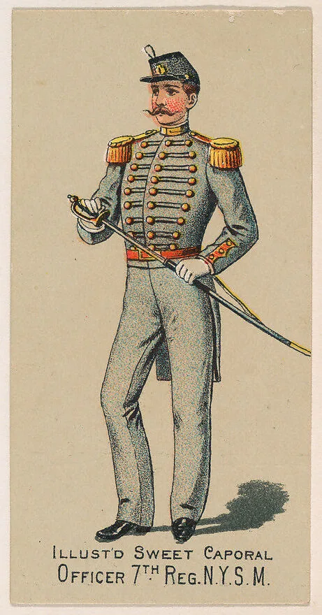 Officer, 7th Regiment, New York State Militia, from the Military Series (N224) issued by Kinney Tobacco Company to promote Sweet Caporal Cigarettes — Kinney Brothers Tobacco Company