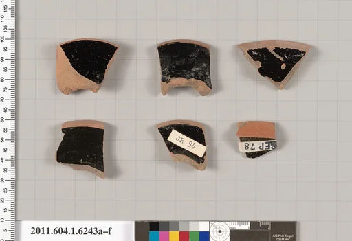 Terracotta fragments of kylikes (drinking cups)