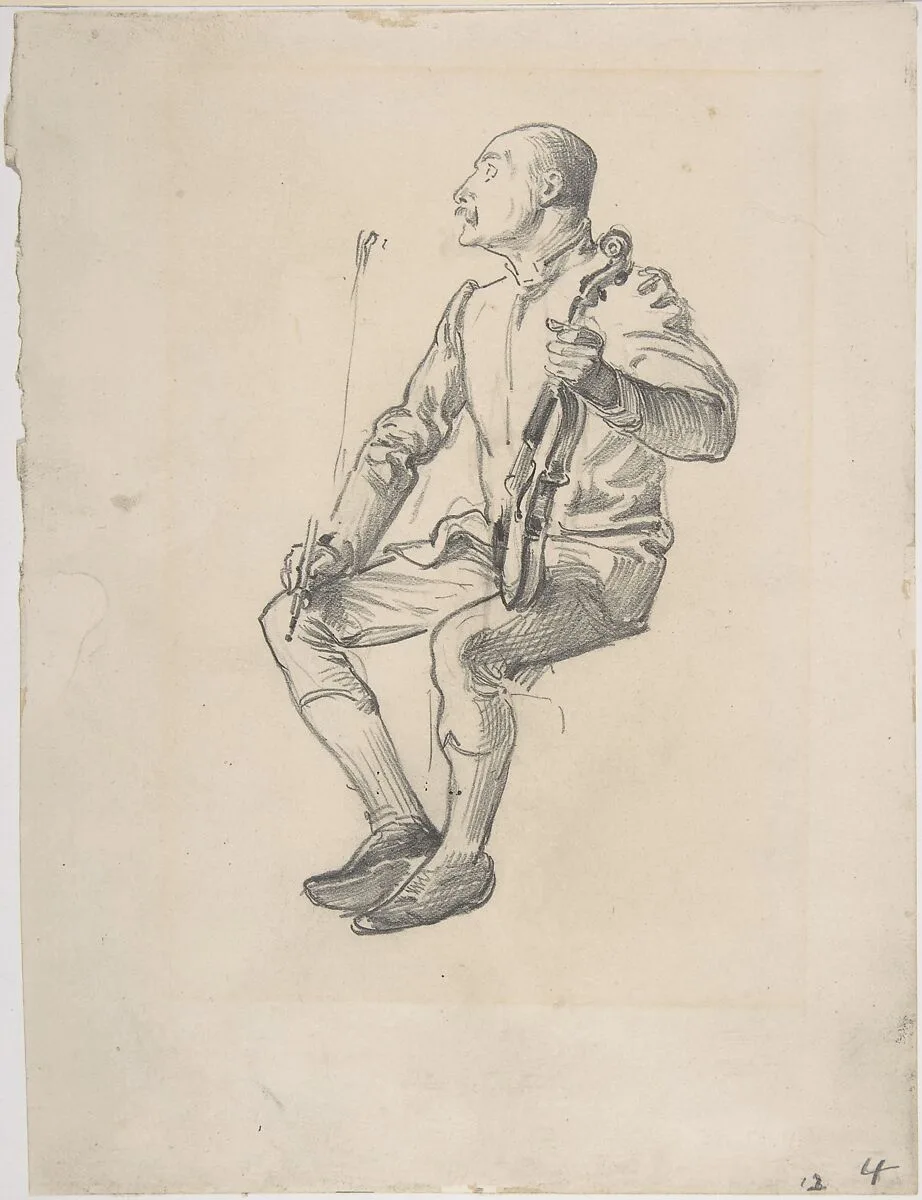 Violinist: study from life — George Du Maurier