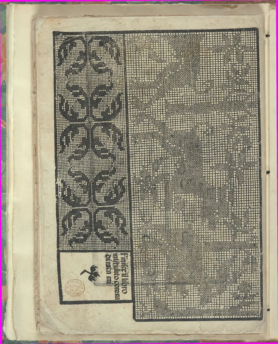 Opera Nova Universali intitulata Corona di racammi, page 38 (verso) — Giovanni Andrea Vavassore