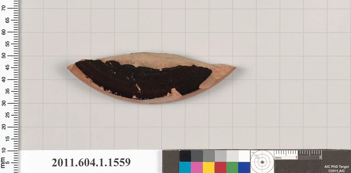 Terracotta fragment of a kylix (drinking cup) — Unknown