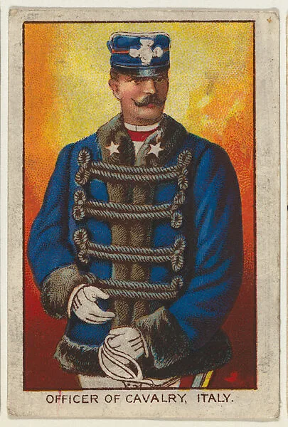 Officer of Cavalry, Italy, from the Military series (T79) issued by the American Tobacco Company — American Tobacco Company