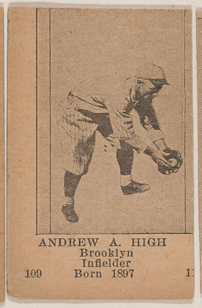 Andrew A. High, Brooklyn Infielder, Baseball photos strip cards -- Brooklyn Dodgers (W504) — Universal Toy & Novelty Manufacturing Company