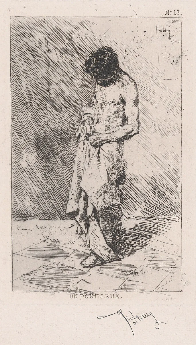 Young man standing dressed in rags — Mariano Fortuny, 1838–1874