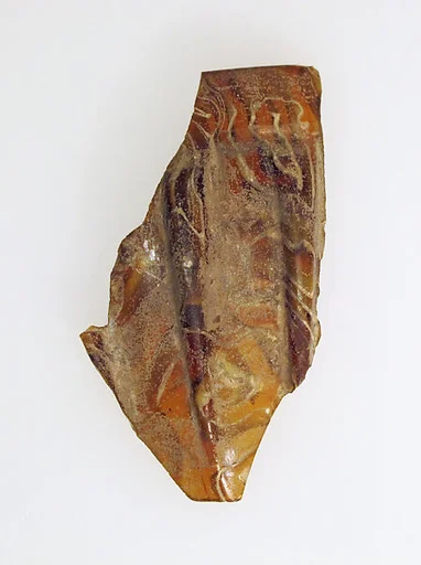 Glass mosaic ribbed bowl fragment