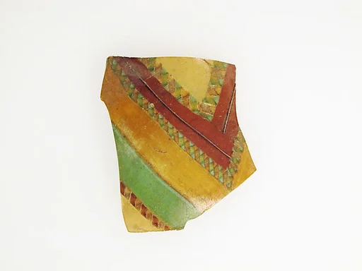 Glass striped mosaic vessel fragment