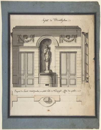 Section and Plan of the Small Dining Room of the Hôtel de Montholon