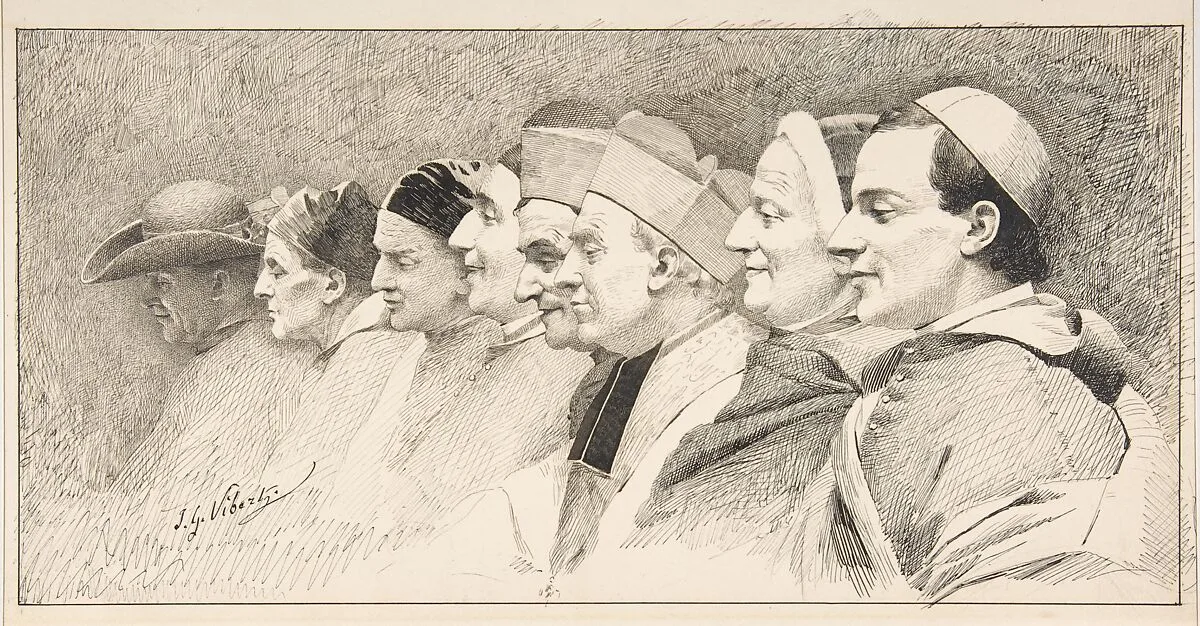 Eight Heads of Ecclesiastics — Jean-Georges Vibert