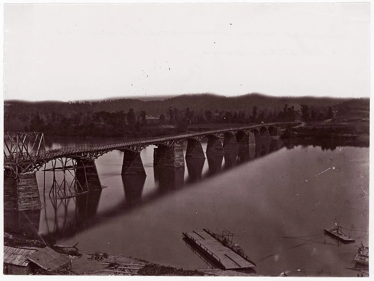 Bridge over Tennessee River at Chattanooga — George N. Barnard|Mathew B. Brady