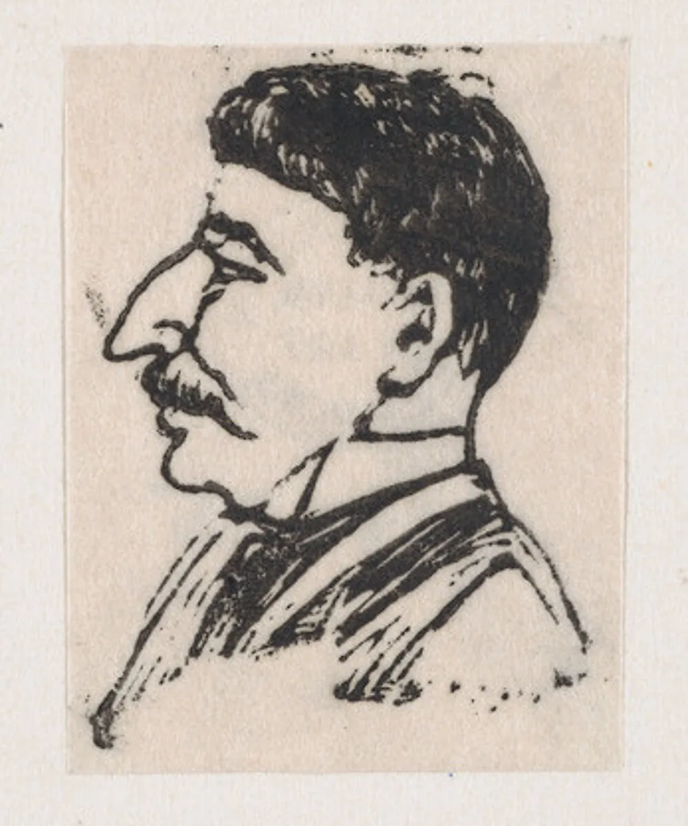 A profile of a man with a dark mustache and big nose — José Guadalupe Posada
