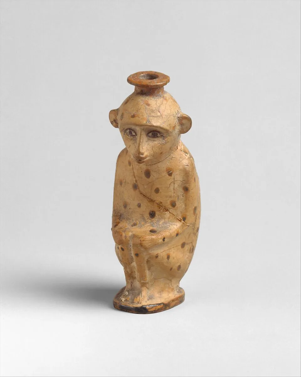 Terracotta aryballos (perfume vase) in the form of a monkey — Unknown
