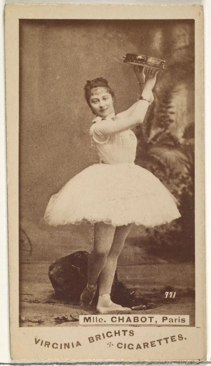 Card 771, Mlle. Chabot, Paris, from the Actors and Actresses series (N45, Type 1) for Virginia Brights Cigarettes — Allen & Ginter