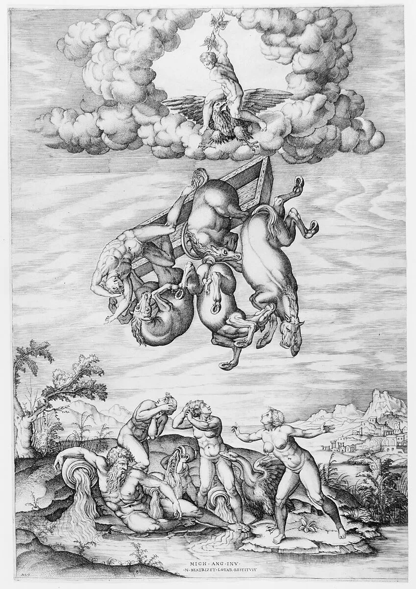 The Fall of Phaeton — Michelangelo Buonarroti|Nicolas Beatrizet|Antonio Lafreri