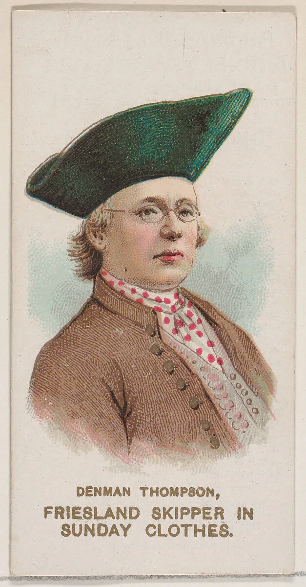 Denman Thompson as Friesland Skipper in Sunday Clothes, from the set Actors and Actresses, Second Series (N71) for Duke brand cigarettes — W. Duke, Sons & Co.|Knapp & Company