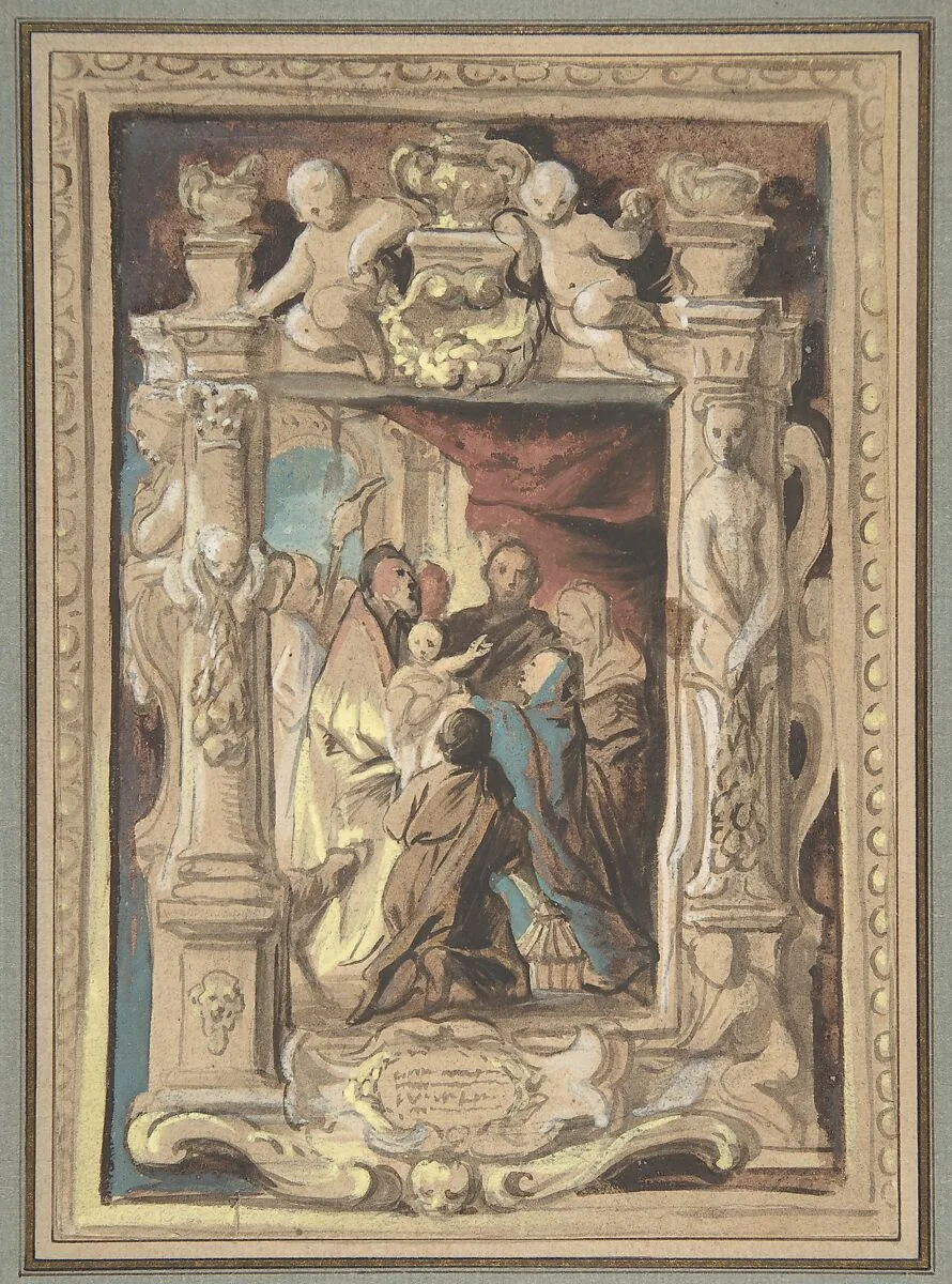 The Presentation in the Temple, with a Design for a Sculpted Frame — Jacob Jordaens