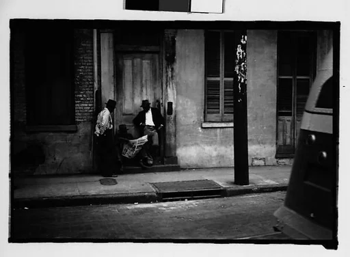 [Men in French Quarter Doorway, New Orleans, Louisiana]