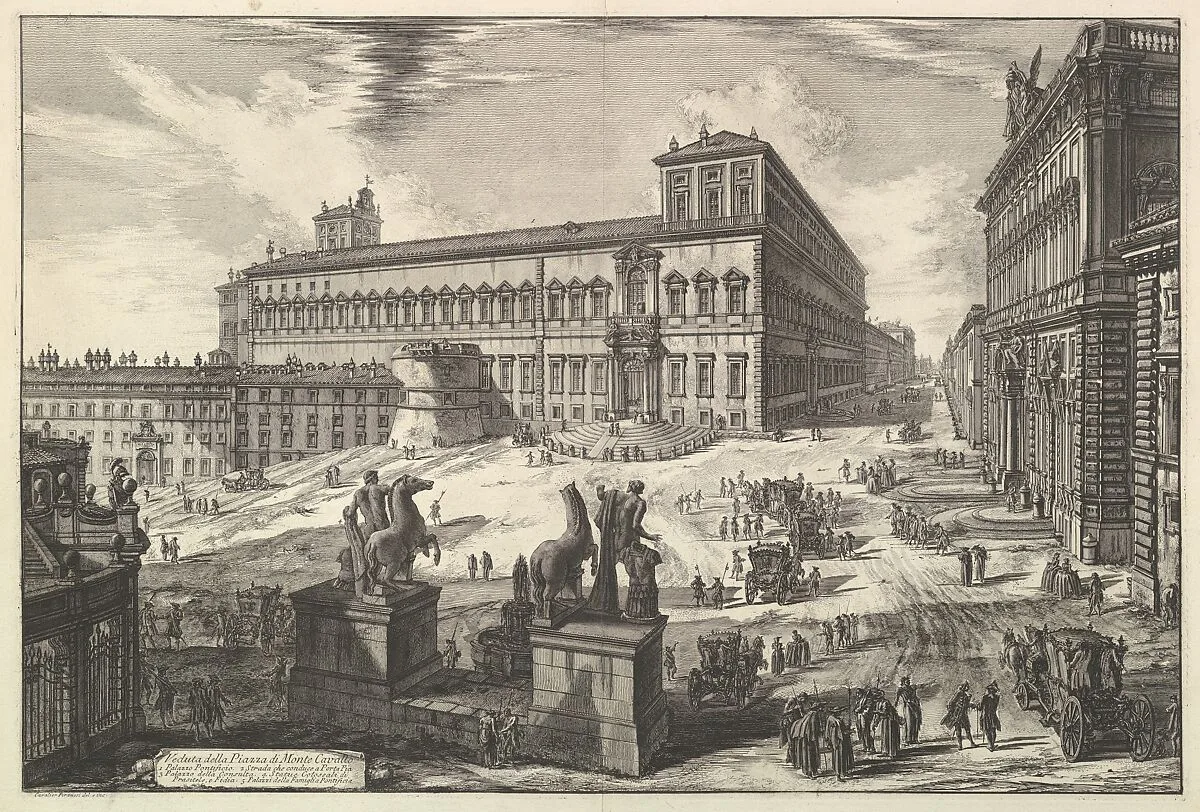 View of the Piazza di monte Cavallo, from Vedute di Roma (Roman Views) — Giovanni Battista Piranesi