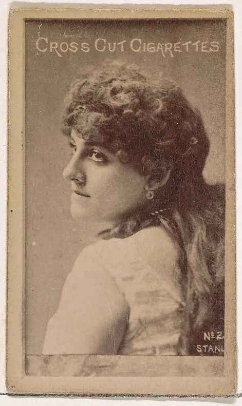 Alma Stanley, from the Actors and Actresses series (N145-1) issued by Duke Sons & Co. to promote Cross Cut Cigarettes — W. Duke, Sons & Co.