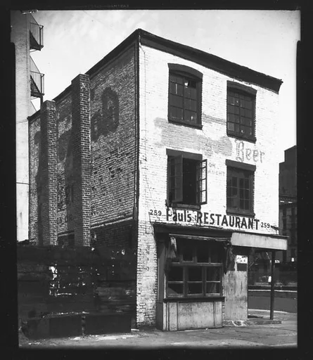 [Brick Building on Waterfront, Paul's Restaurant, New York City]