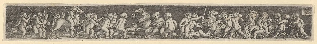 Frieze with Children Fighting Bears — Heinrich Aldegrever