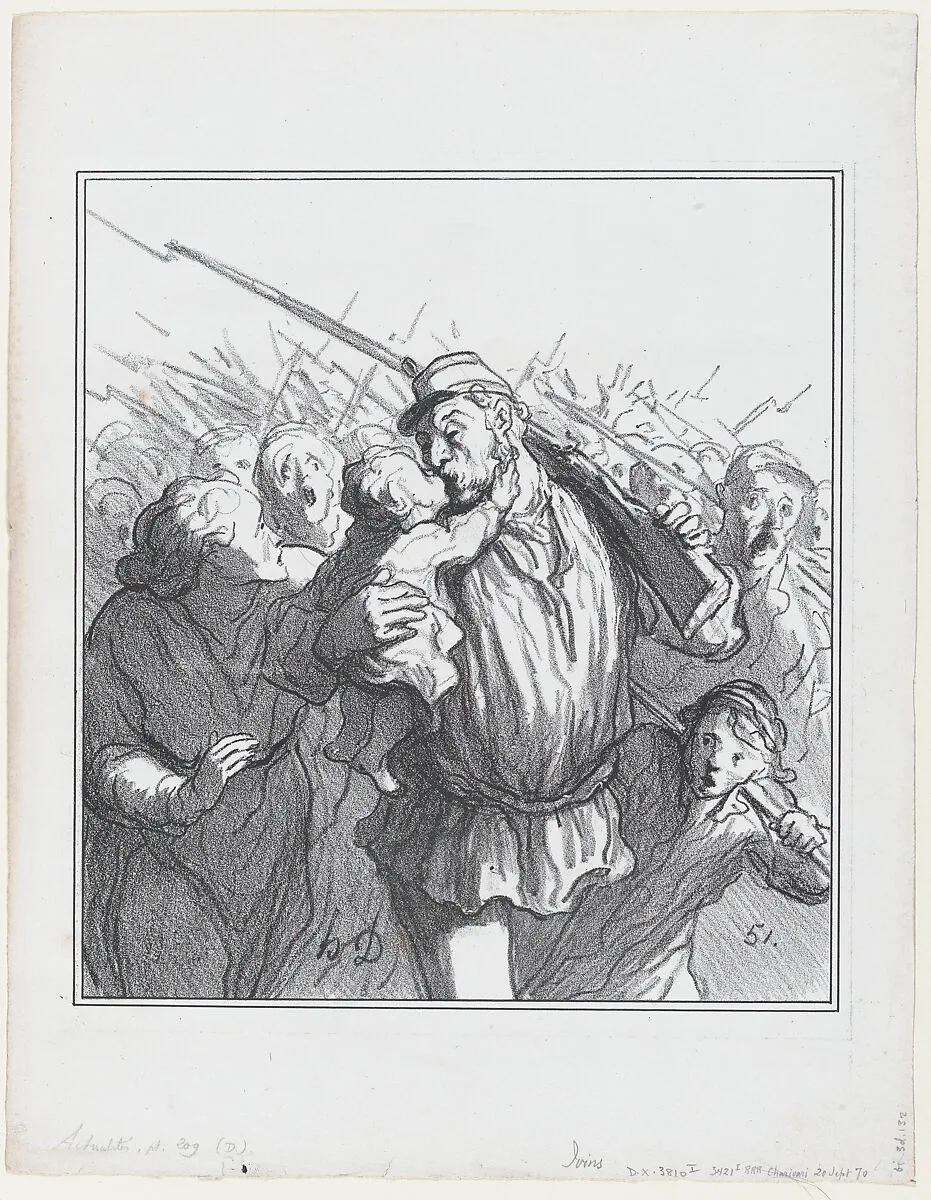 The Republic calls us! Let us be victorious or die, from 'News of the day,' published in Le Charivari, September 20, 1870 — Honoré Daumier
