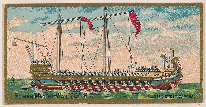 Roman Man-of-War, 200 B.C., from the Military Series (N224) issued by Kinney Tobacco Company to promote Sweet Caporal Cigarettes — Kinney Brothers Tobacco Company