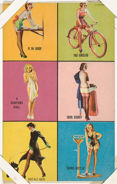 Six-Up panel from Pin-Up Girls series (W424) — International Mutoscope Reel Company