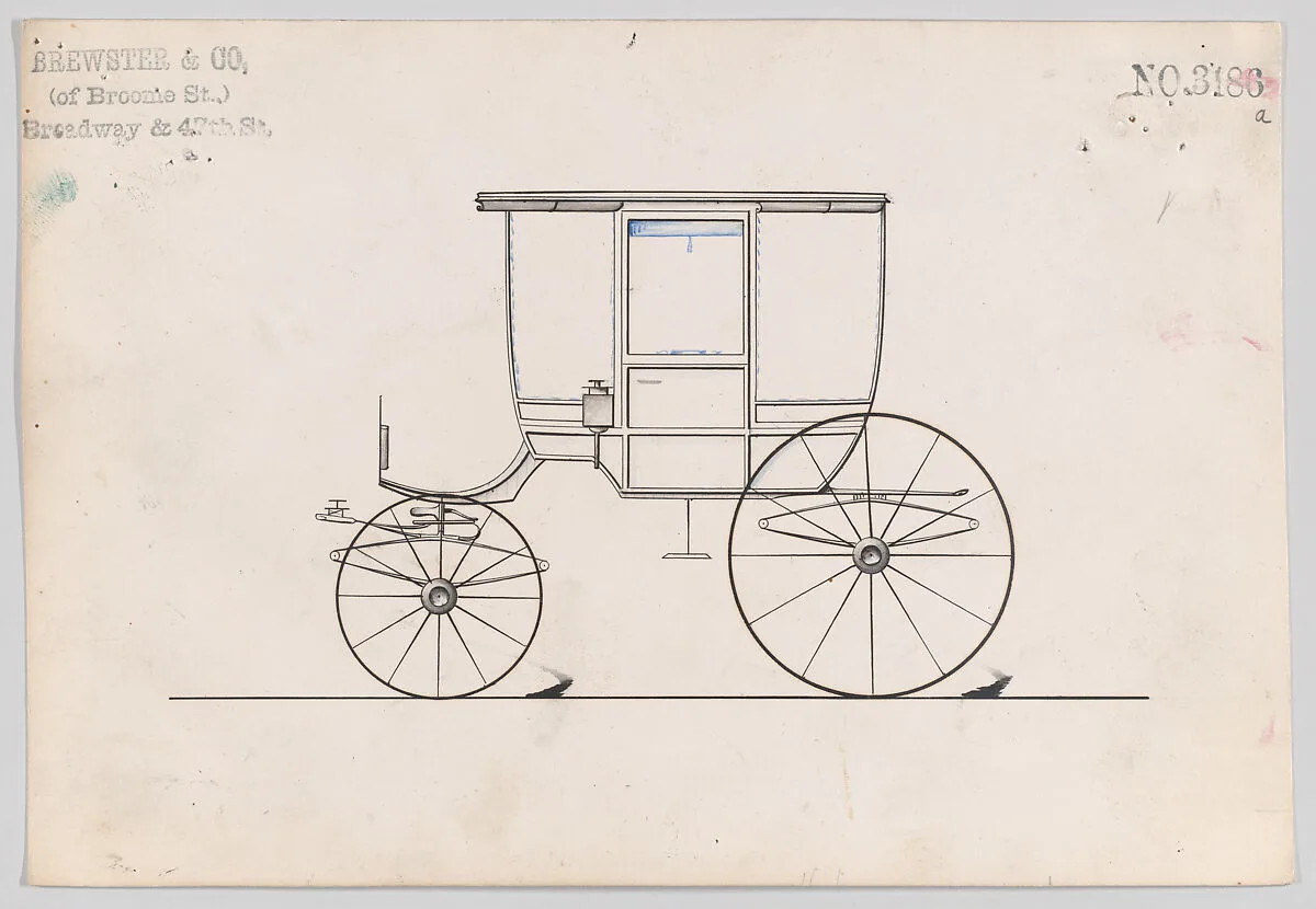 Design for 6 seat Rockaway, no. 3186a — Brewster & Co.