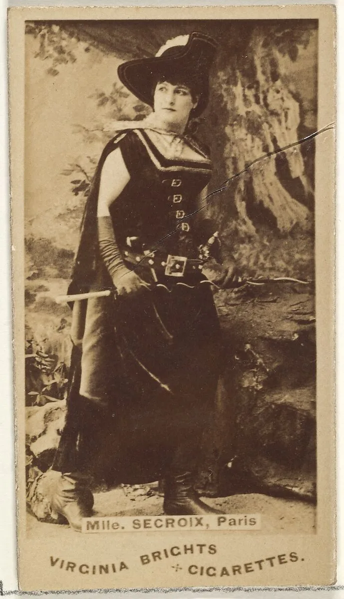 Mlle. Secroix, Paris, from the Actors and Actresses series (N45, Type 1) for Virginia Brights Cigarettes — Allen & Ginter