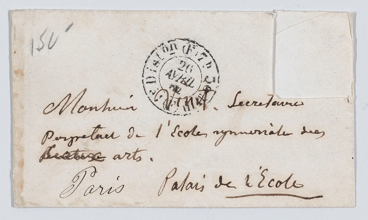 J.A.D. Ingres, calling card envelope — Anonymous