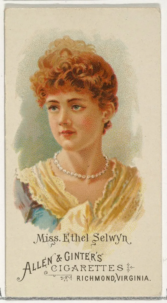 Miss Ethel Selwyn, from World's Beauties, Series 1 (N26) for Allen & Ginter Cigarettes — Allen & Ginter
