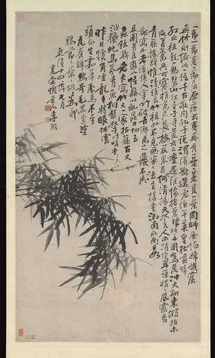 清 李鱓 墨竹圖 軸|Ink bamboo