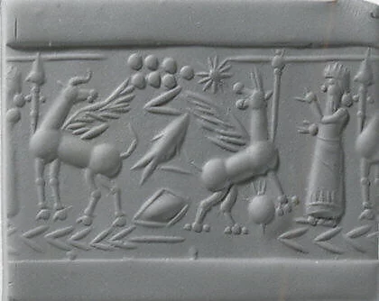 Cylinder seal with cultic scene