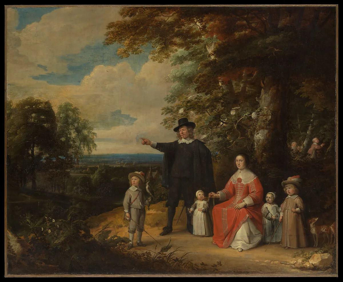 Family Group in a Landscape — Jacques d'Arthois|Flemish Painter