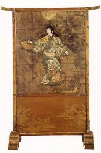 舞姫図・紅葉蒔絵衝立|Freestanding Screen with Dancer
