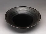 久田重義作 鉄釉風文鉢|Large Tenmoku Bowl “Wind”