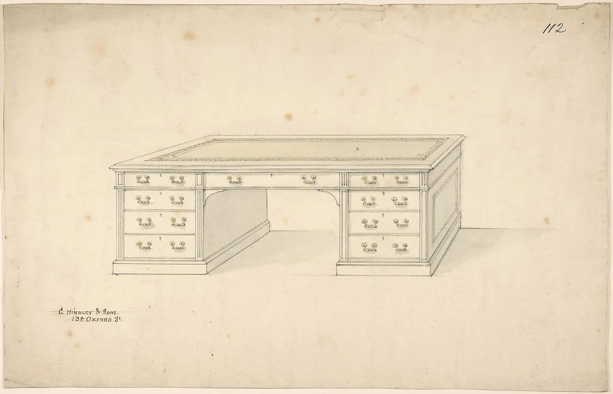 Design for Desk — Charles Hindley and Sons