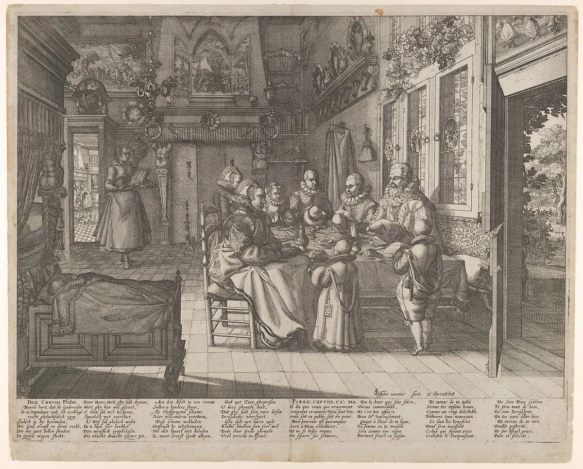 A Family Saying Grace — Claes Jansz. Visscher