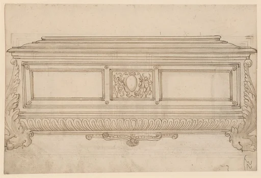 Design for a Cassone. Verso, Design for a Cabinet Door or Cassone Lid