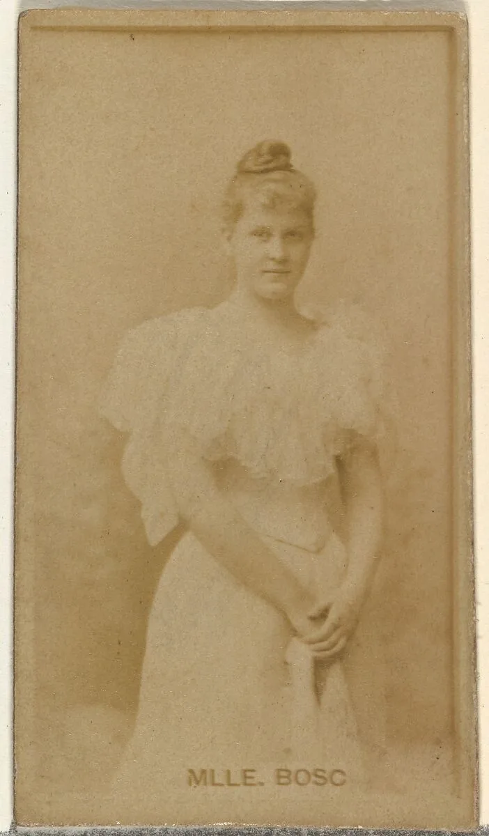 Mlle. Bosc, from the Actors and Actresses series (N145-8) issued by Duke Sons & Co. to promote Duke Cigarettes — American Tobacco Company|W. Duke, Sons & Co.