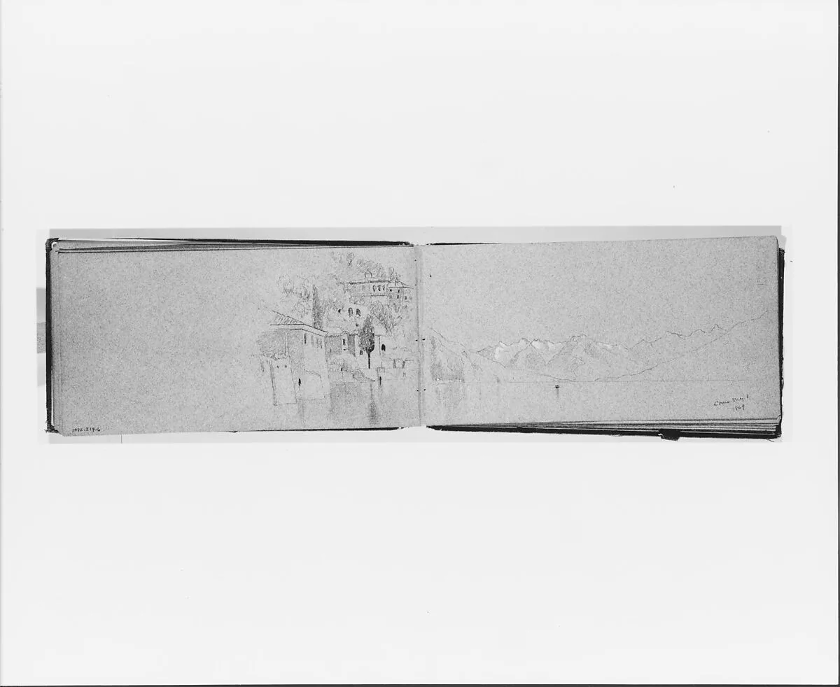 Lake Como, May 1, 1869 (recto, from sketchbook) — Jervis McEntee