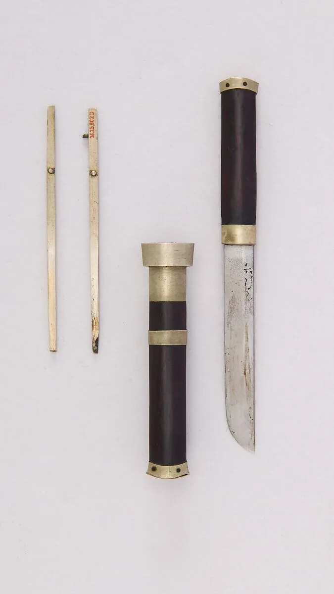 Knife with Sheath and Chopsticks — Unknown