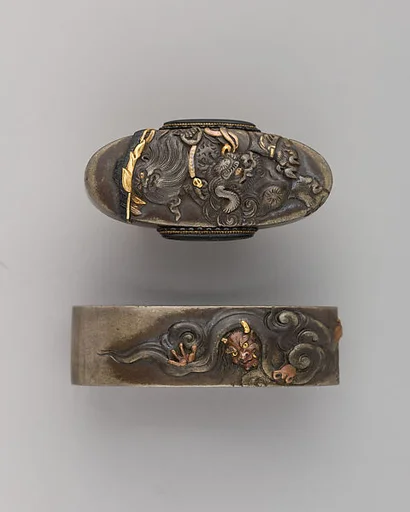 Sword-Hilt Collar and Pommel (Fuchigashira)
