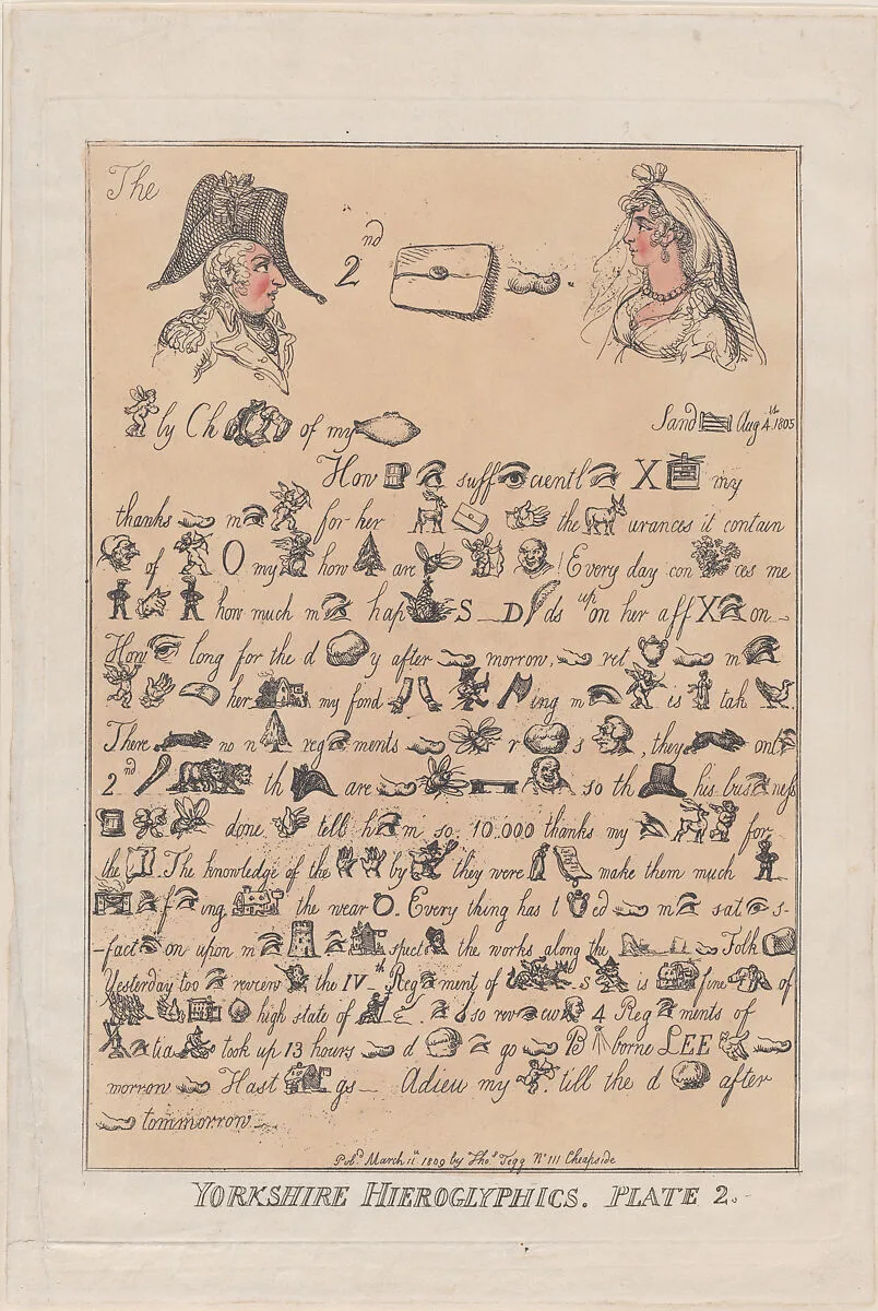 Yorkshire Hieroglyphics, Plate 2 — Thomas Rowlandson|Thomas Tegg|Prince Frederick Augustus, Duke of York and Albany|Mary Anne Clarke