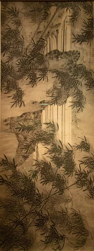 清 楊涵 風竹圖 軸|Windblown bamboo
